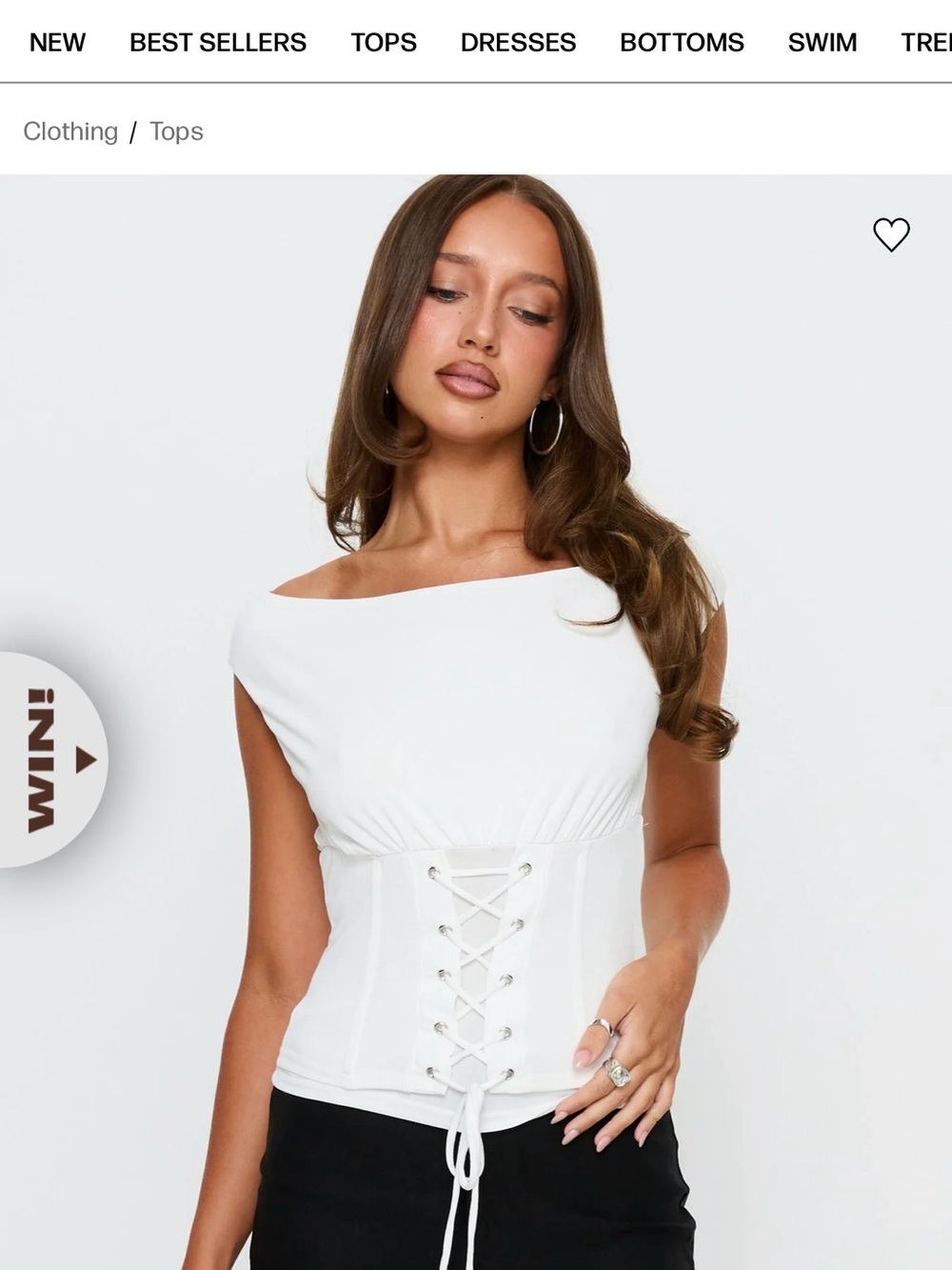 Princess Polly White Off-Shoulder Lace-Up Corset Crop Top